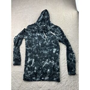 Lily & Lottie Hoodie Womens Small Black/White Tie-Dye Y2K Skater Boho Stretch